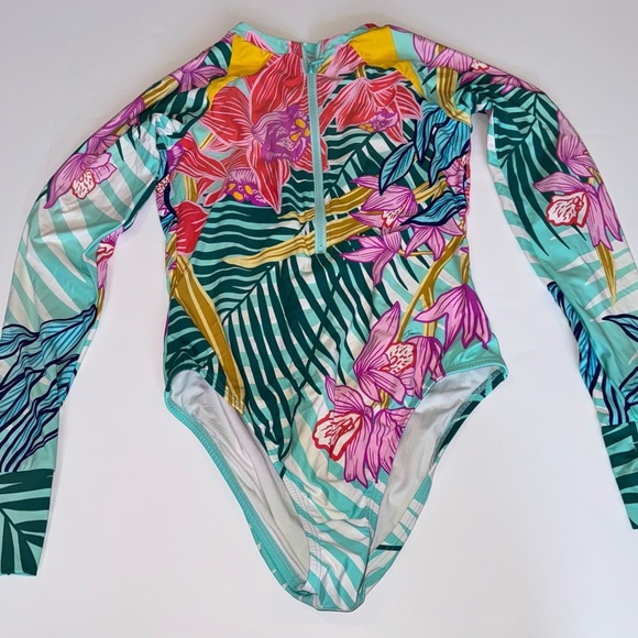 Trina Turk Women's Long Sleeve Zip Front swimsuit - Picture 5 of 12